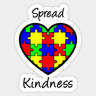 Autism Awareness Spread Kindness Heart Sticker